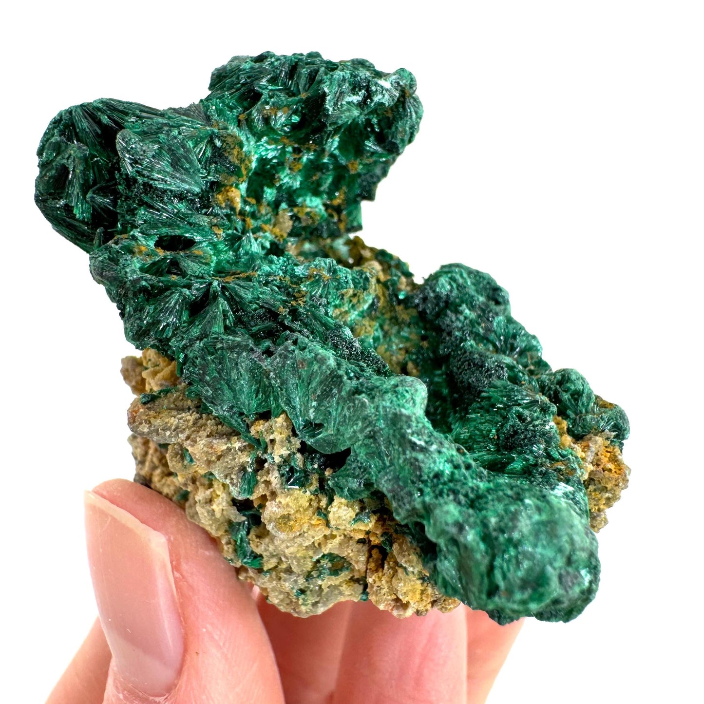 Fibrous Velvet Malachite Specimen (Congo), natural malachite, velvet malachite, malachite crystal