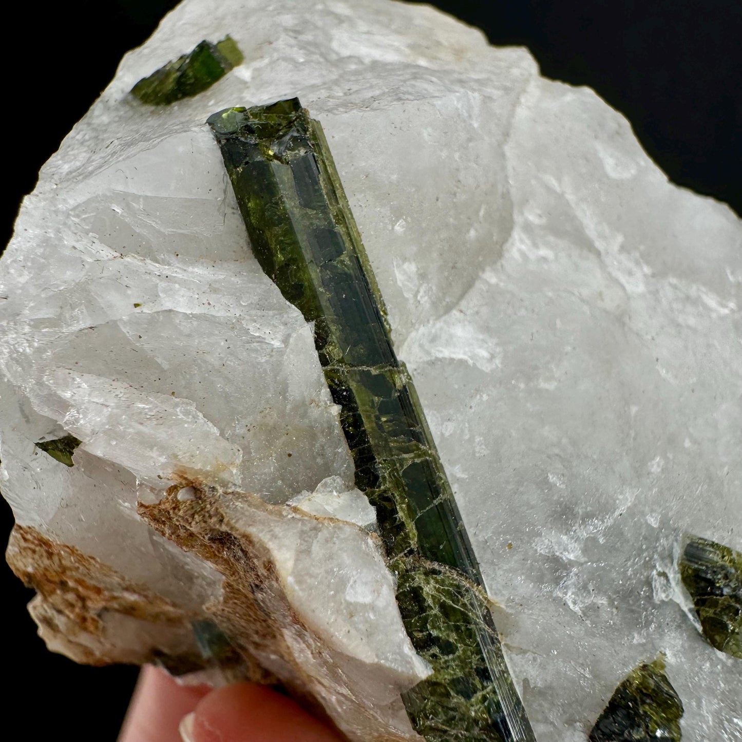 Green Tourmaline in Quartz (Namibia) | raw tourmaline, green tourmaline