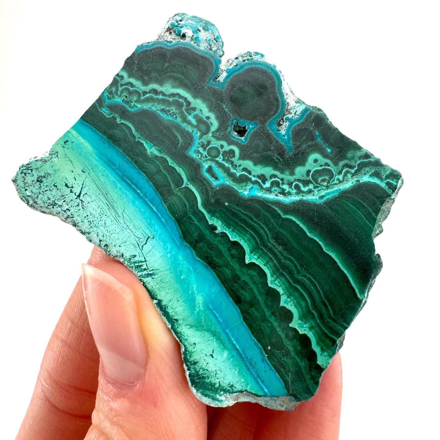 Malachite & Chrysocolla Slice (Congo), natural malachite, malachite slice, malachite slab, malacolla slice, polished malachite