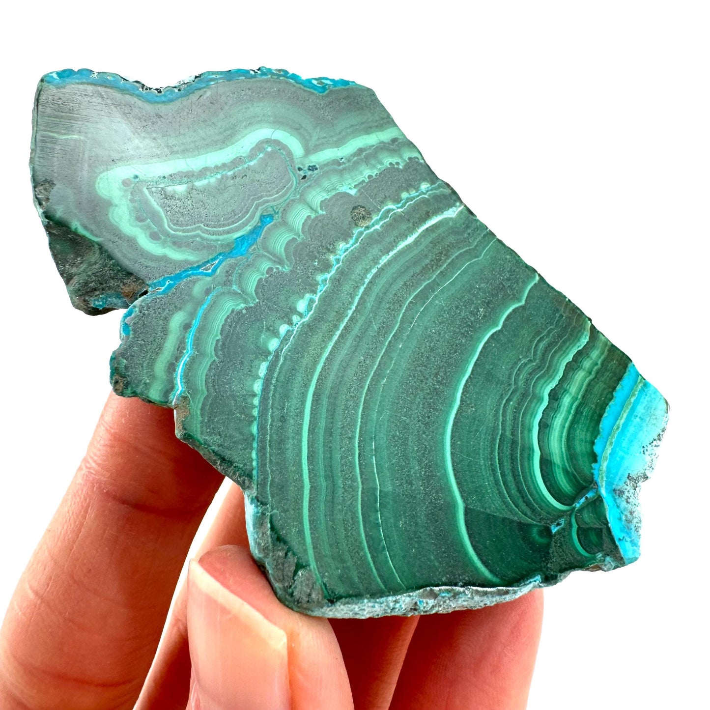 Malachite & Chrysocolla Slice (Congo), natural malachite, malachite slice, malachite slab, malacolla slice, polished malachite