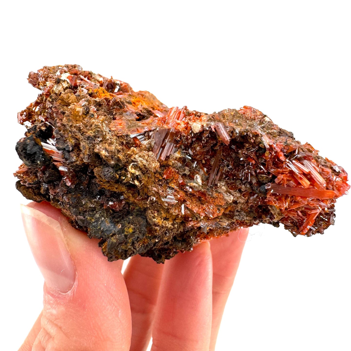 Crocoite Specimen (Australia), raw crocoite, crocoite crystal, orange crocoite, mineral specimen, rare minerals