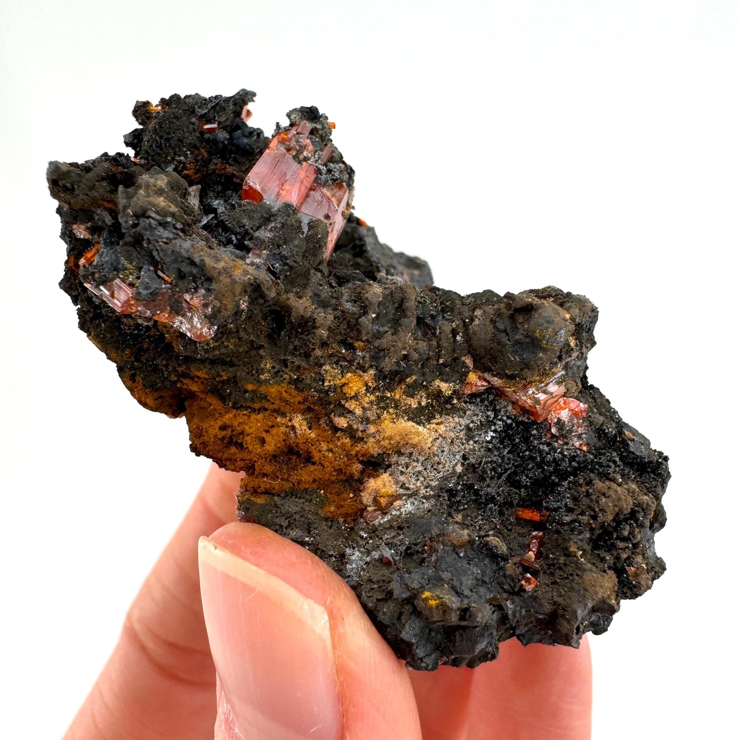 Crocoite Specimen (Australia), raw crocoite, crocoite crystal, orange crocoite, mineral specimen, rare minerals