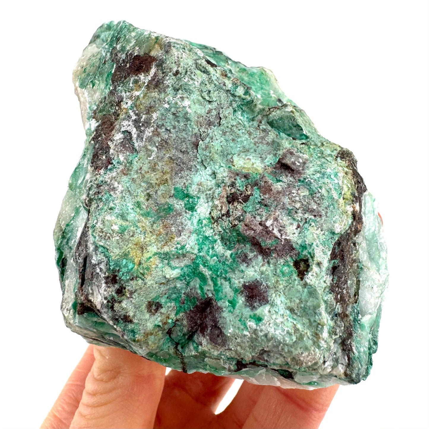 Ajoite in Quartz Specimen, raw ajoite, raw crystals, mineral specimen