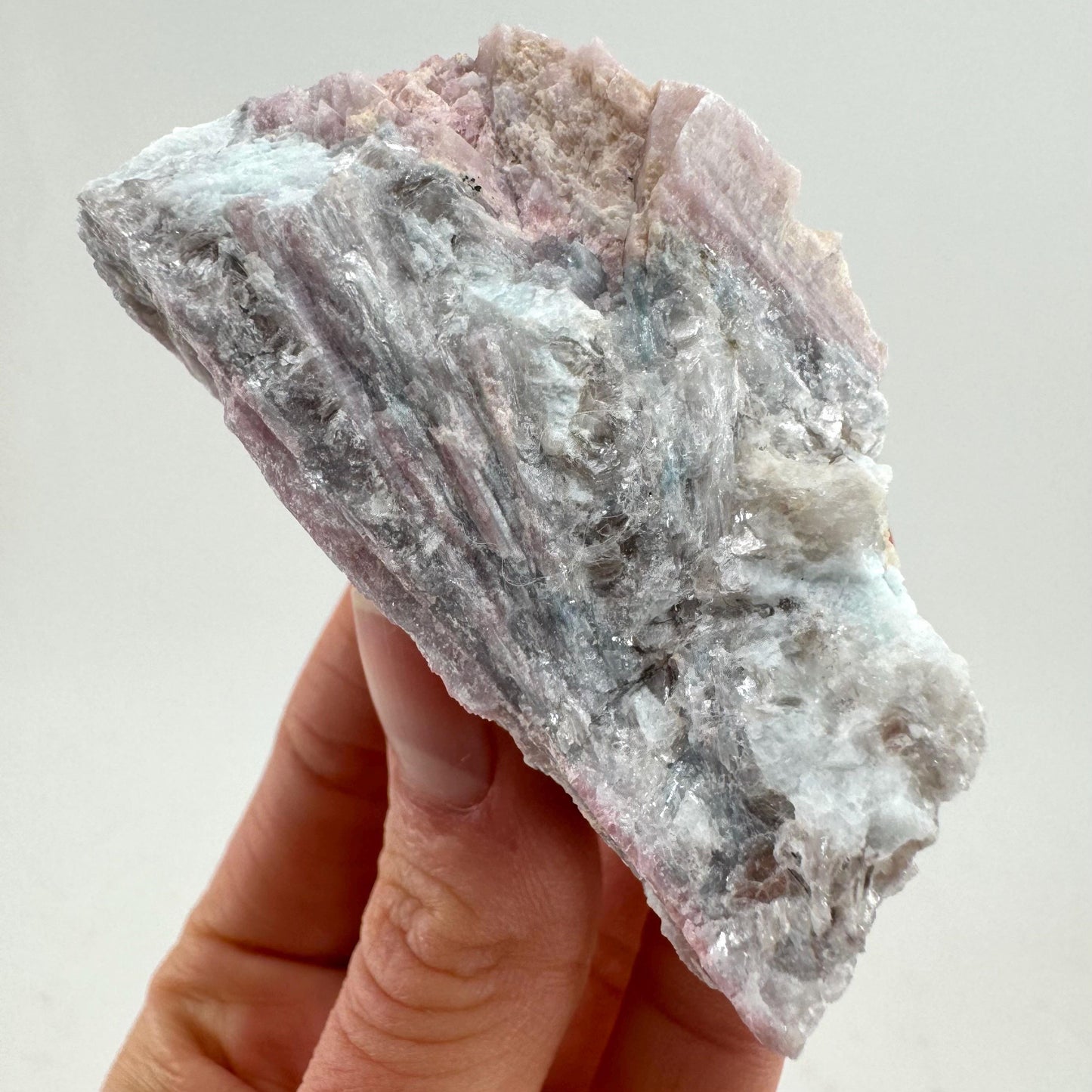 Pink Tourmaline with Lepidolite in Quartz (Namibia), raw tourmaline, rubellite, pink tourmaline, raw lepidolite