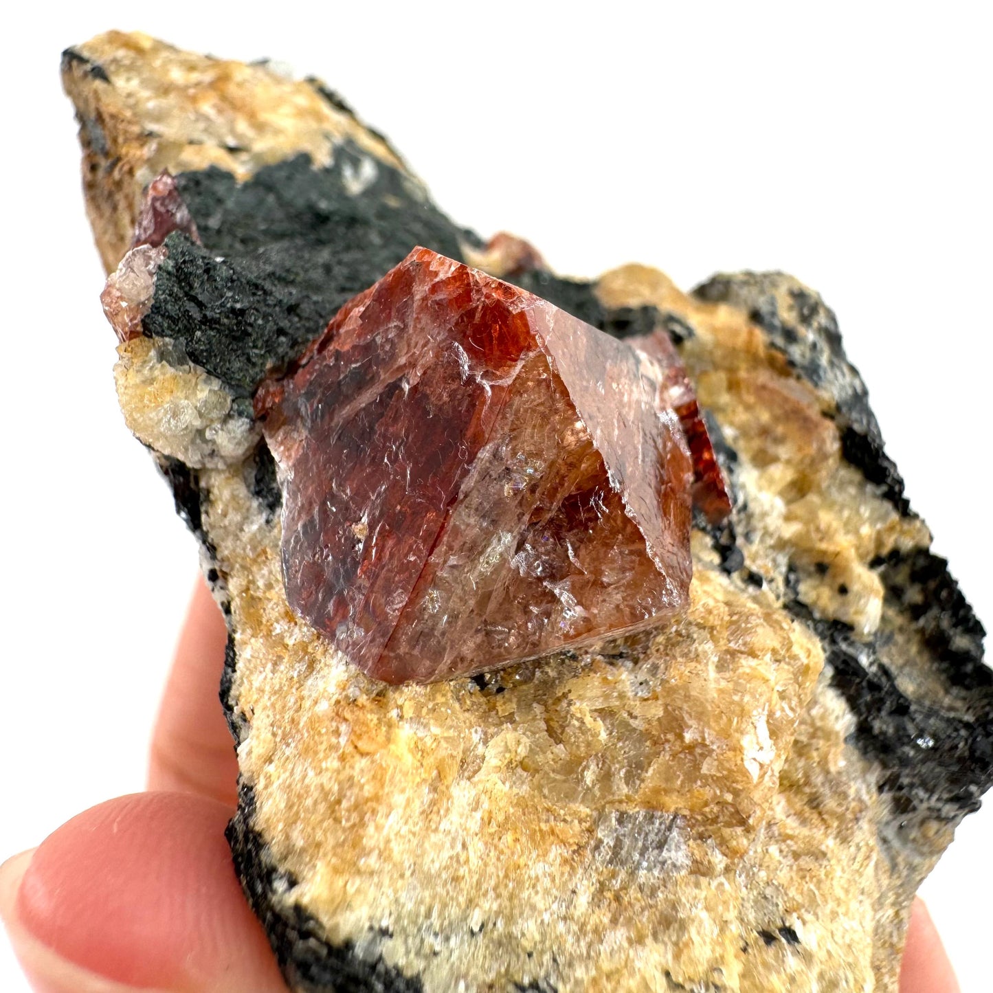 Red Zircon on Matrix (Pakistan) | natural red zircon, raw zircon, zircon crystal, mineral specimen