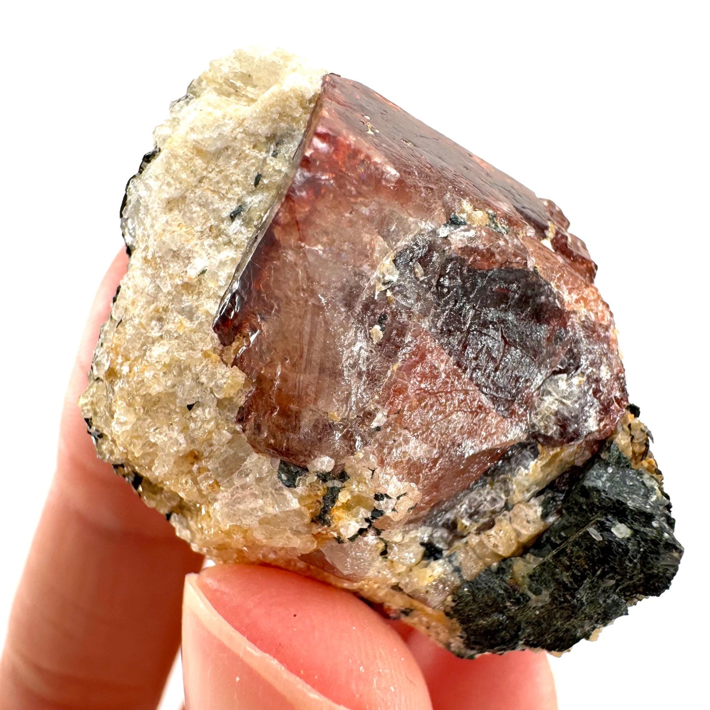 Red Zircon on Matrix (Pakistan) | natural red zircon, raw zircon, zircon crystal, mineral specimen