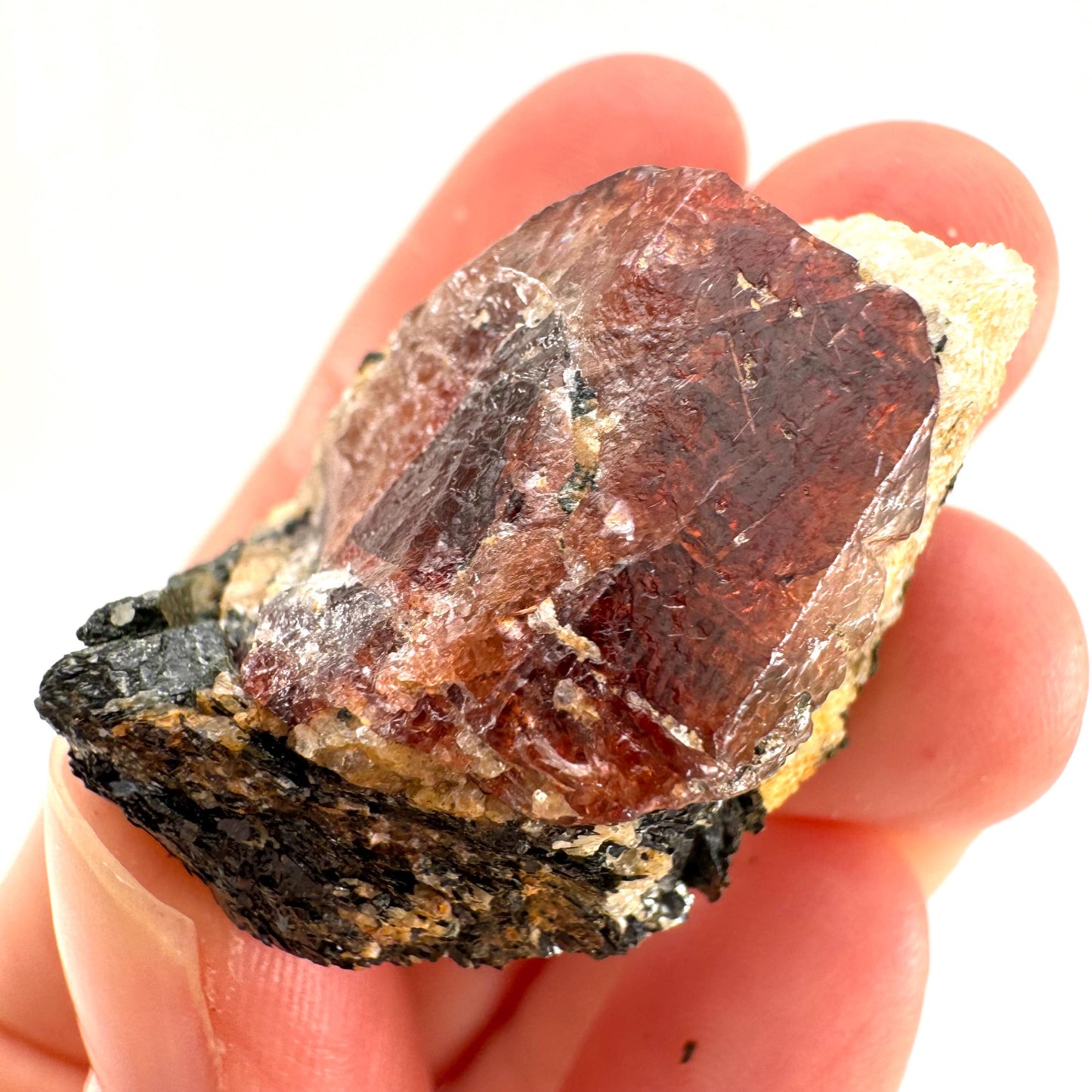 Red Zircon on Matrix (Pakistan) | natural red zircon, raw zircon, zircon crystal, mineral specimen