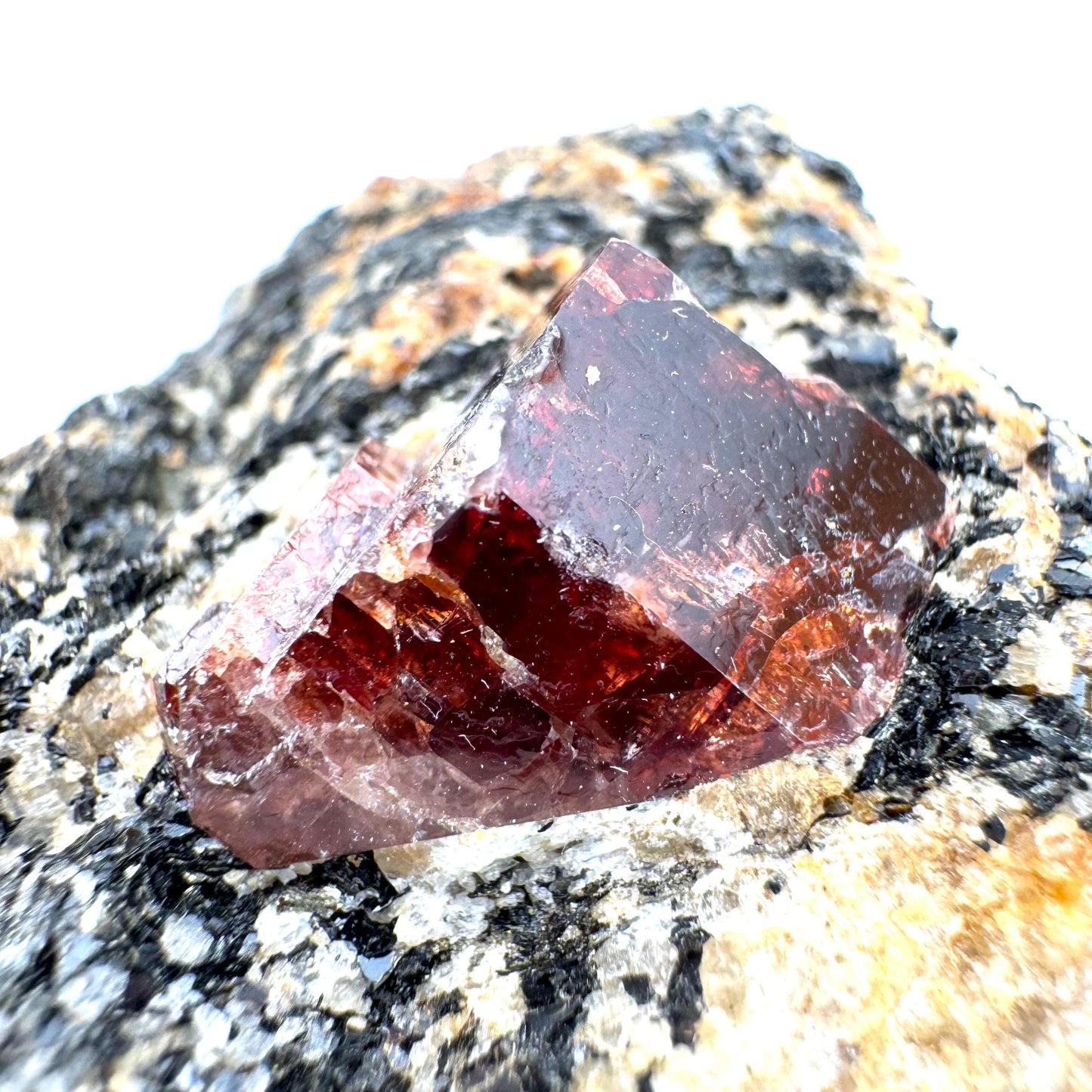 Red Zircon on Matrix (Pakistan) | natural red zircon, raw zircon, zircon crystal, mineral specimen