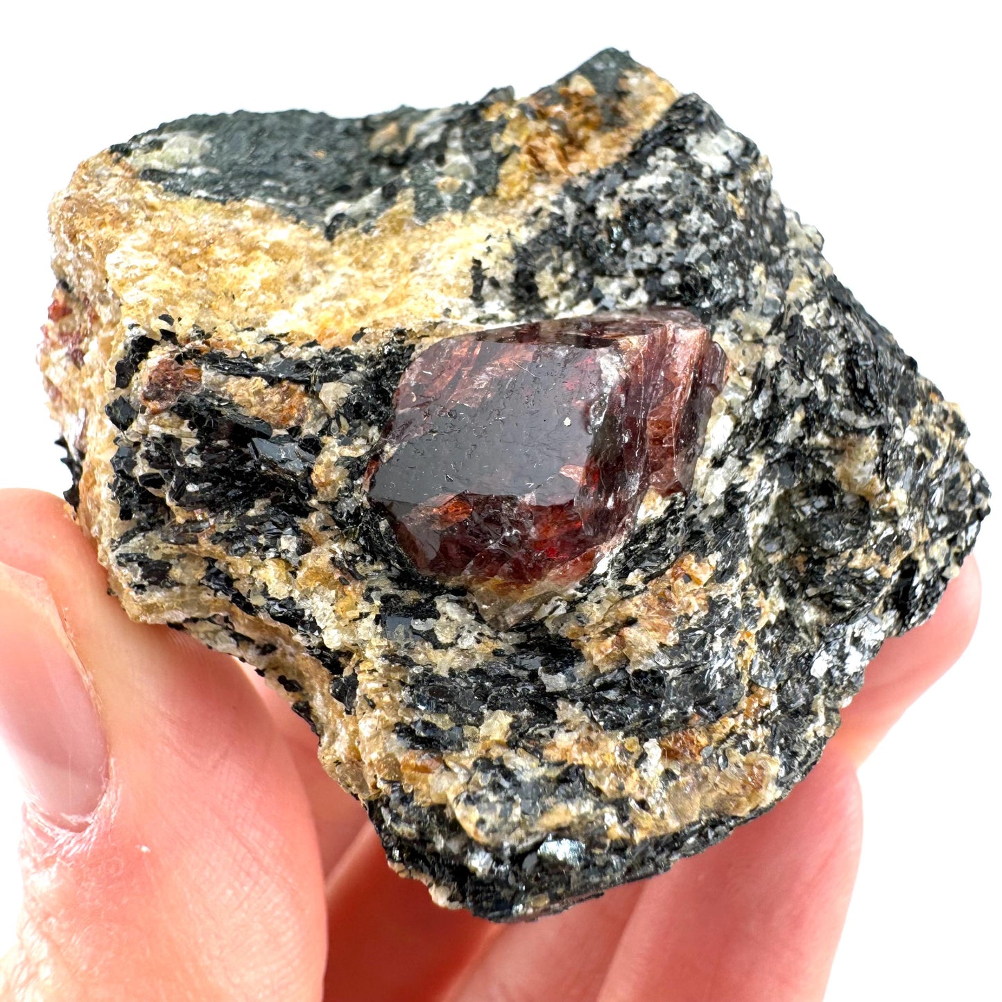 Red Zircon on Matrix (Pakistan) | natural red zircon, raw zircon, zircon crystal, mineral specimen