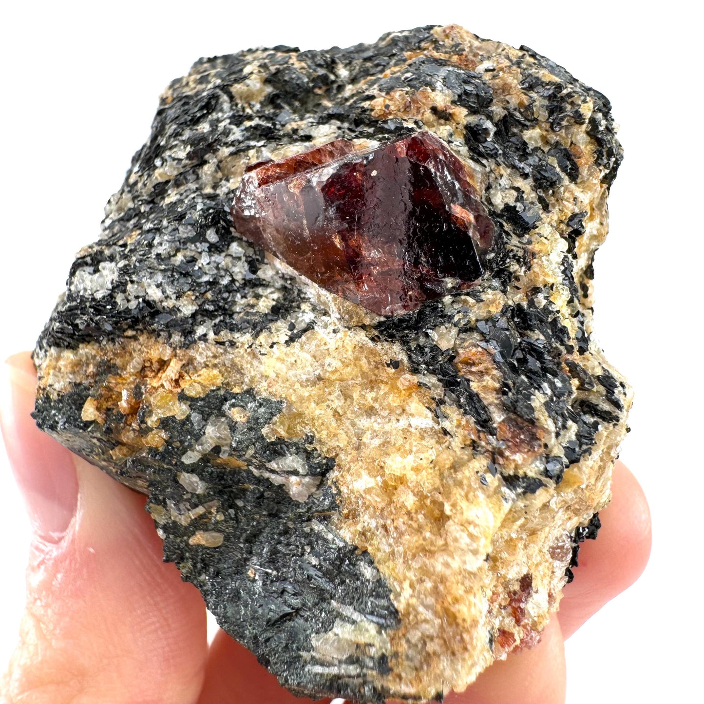 Red Zircon on Matrix (Pakistan) | natural red zircon, raw zircon, zircon crystal, mineral specimen