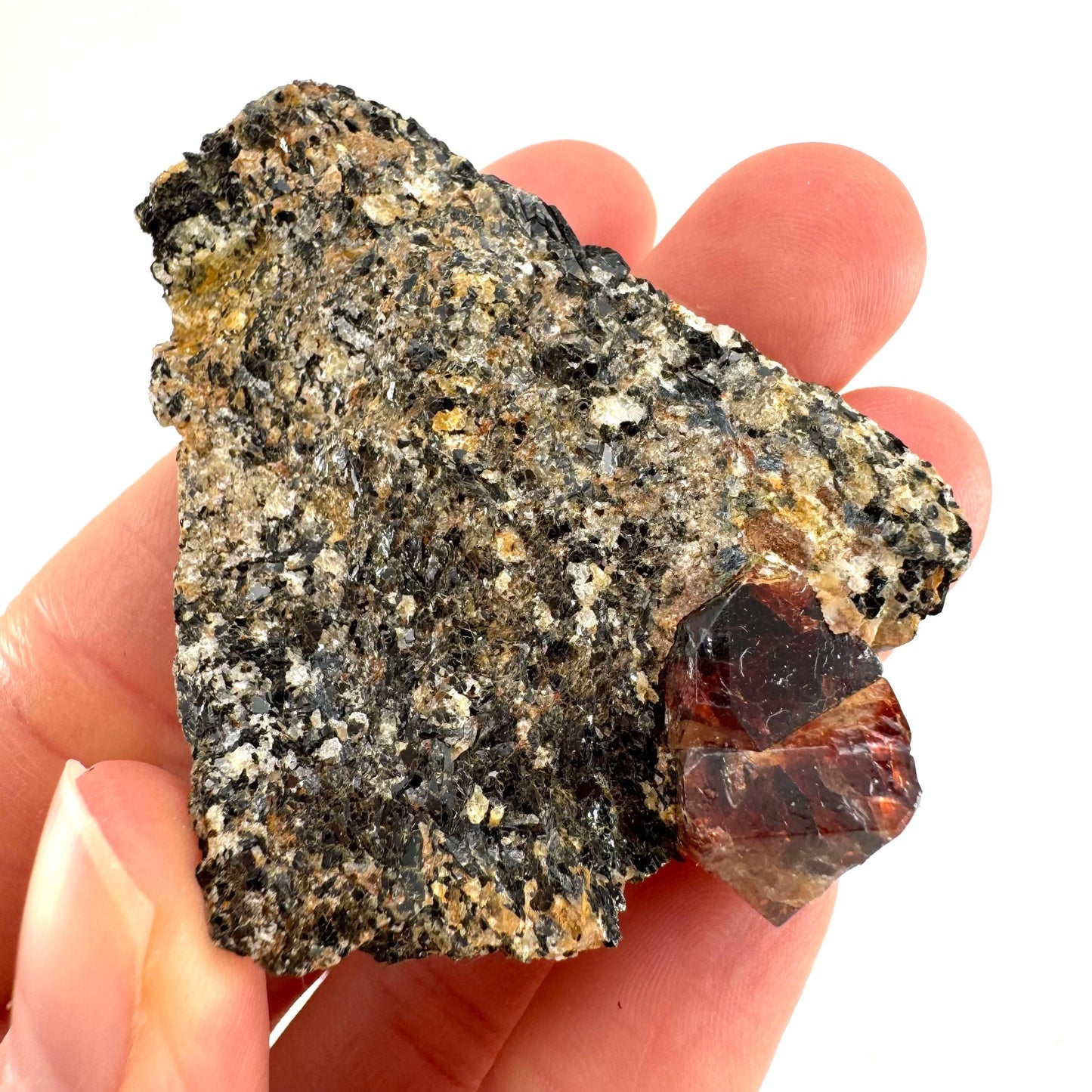 Red Zircon on Matrix (Pakistan) | natural red zircon, raw zircon, zircon crystal, mineral specimen