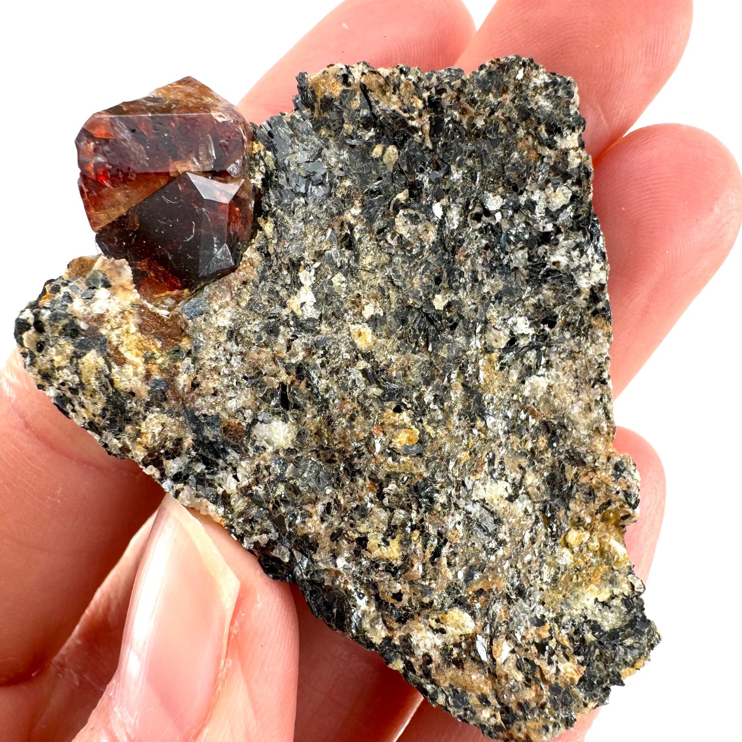Red Zircon on Matrix (Pakistan) | natural red zircon, raw zircon, zircon crystal, mineral specimen