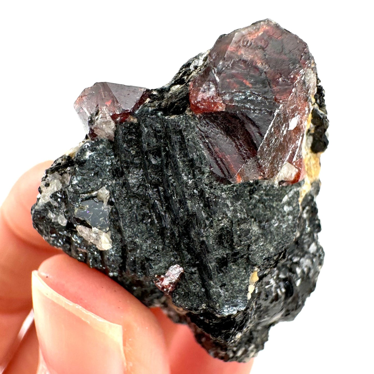 Red Zircon on Matrix (Pakistan) | natural red zircon, raw zircon, zircon crystal, mineral specimen