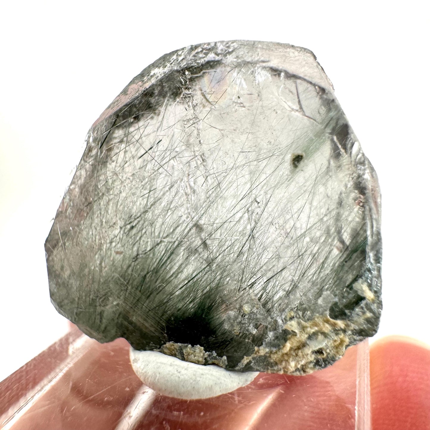 Fluorapatite with Actinolite Inclusions (Pakistan) | terminated apatite crystal, mineral specimen, rare crystals