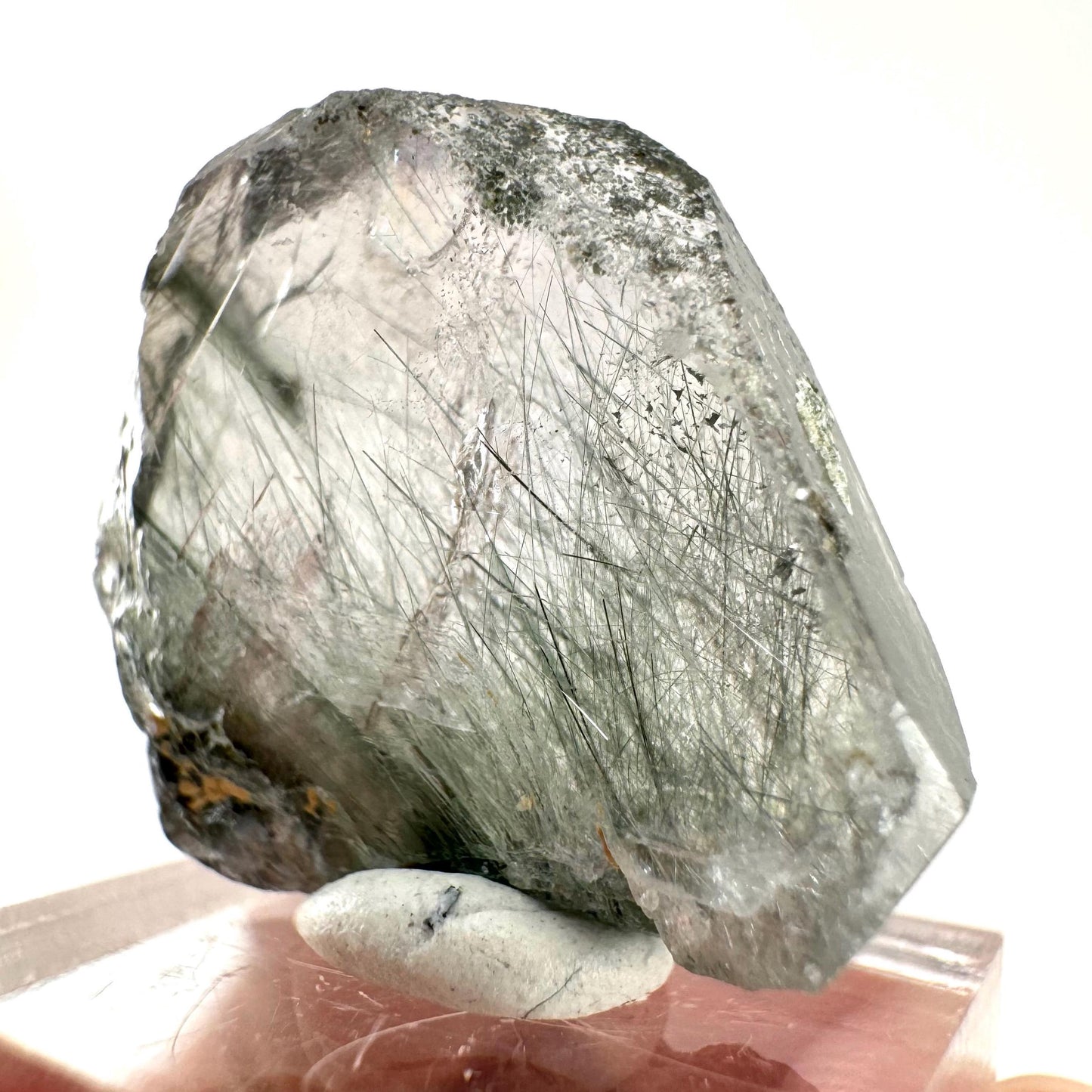 Fluorapatite with Actinolite Inclusions (Pakistan) | terminated apatite crystal, mineral specimen, rare crystals