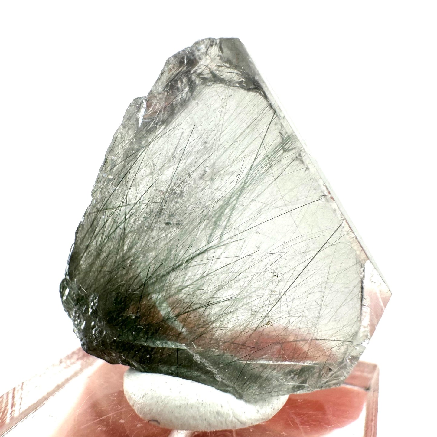 Fluorapatite with Actinolite Inclusions (Pakistan) | terminated apatite crystal, mineral specimen, rare crystals