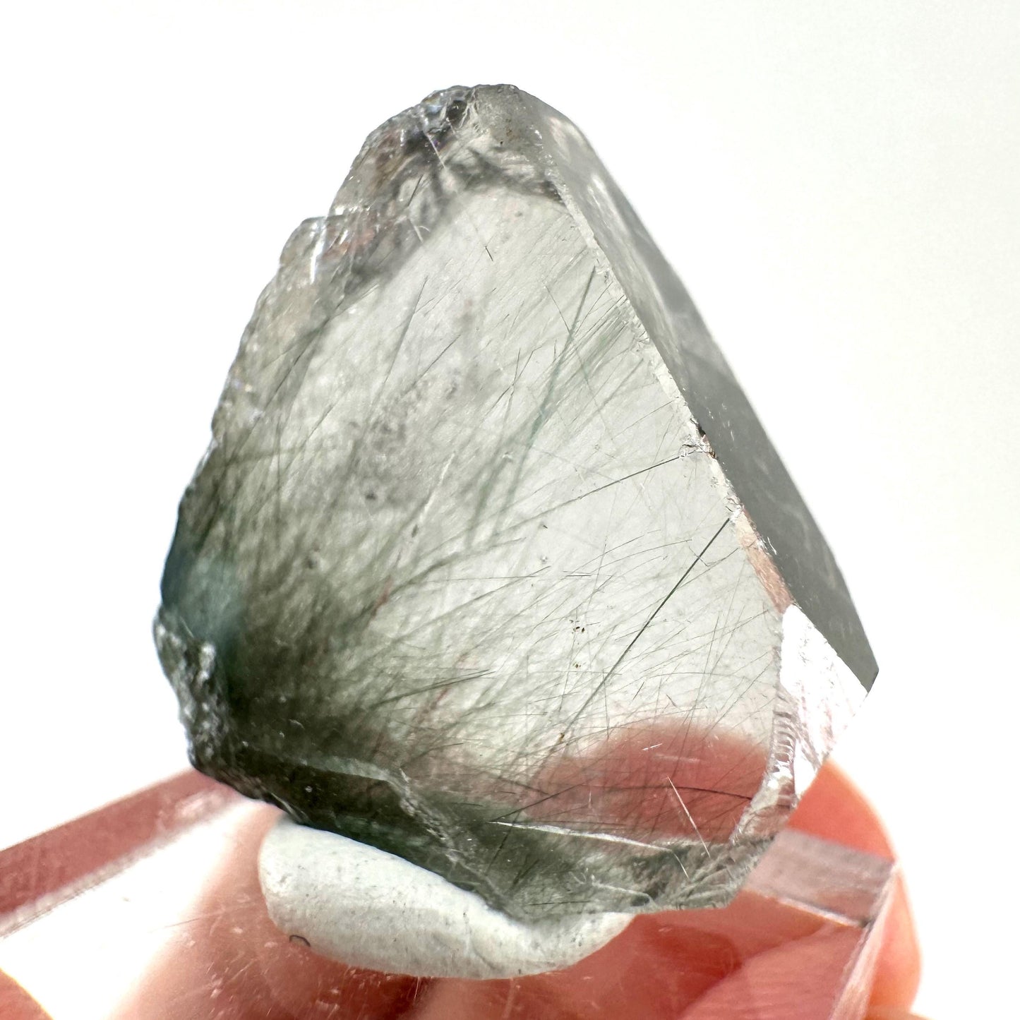 Fluorapatite with Actinolite Inclusions (Pakistan) | terminated apatite crystal, mineral specimen, rare crystals