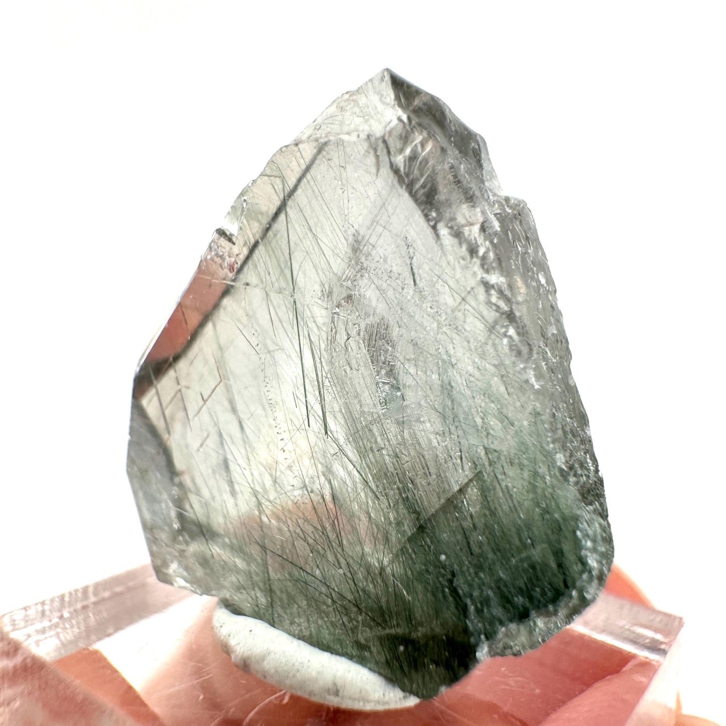 Fluorapatite with Actinolite Inclusions (Pakistan) | terminated apatite crystal, mineral specimen, rare crystals