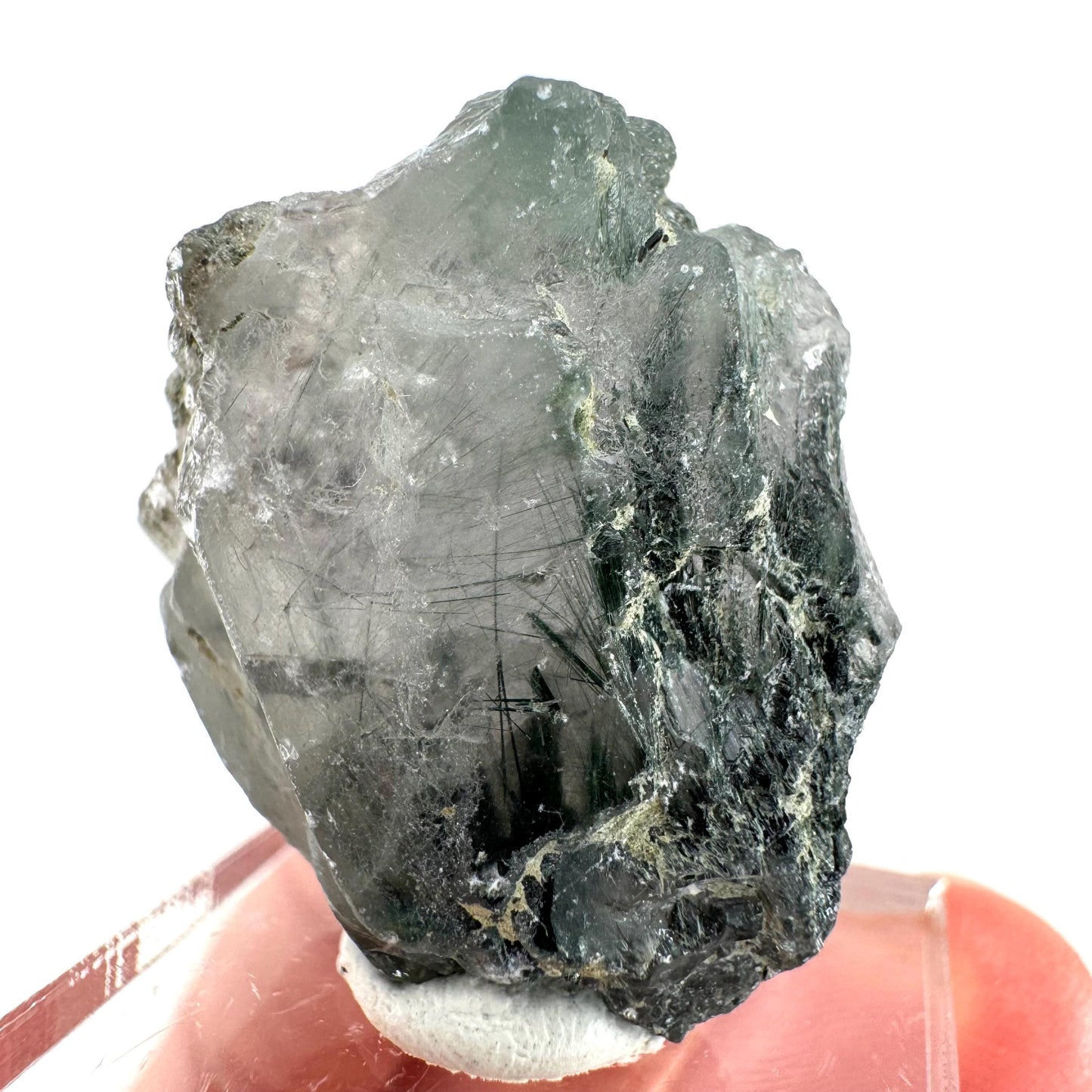 Fluorapatite with Actinolite Inclusions (Pakistan) | terminated apatite crystal, mineral specimen, rare crystals