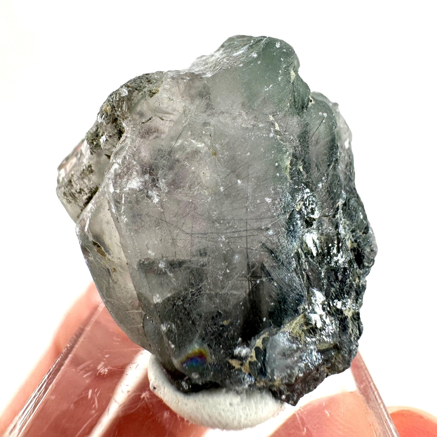 Fluorapatite with Actinolite Inclusions (Pakistan) | terminated apatite crystal, mineral specimen, rare crystals