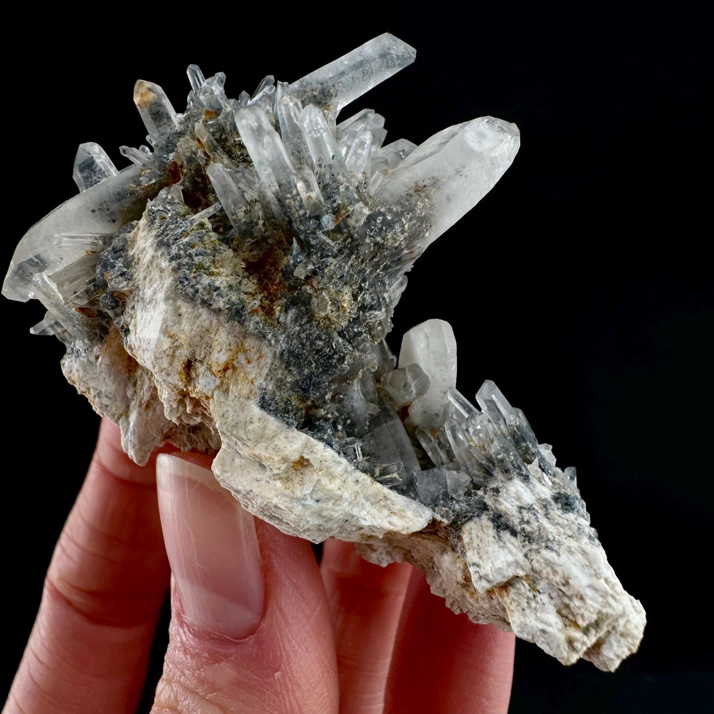 Lattice Quartz with Feldspar (Namibia) | gitter quartz, smoky quartz crystal