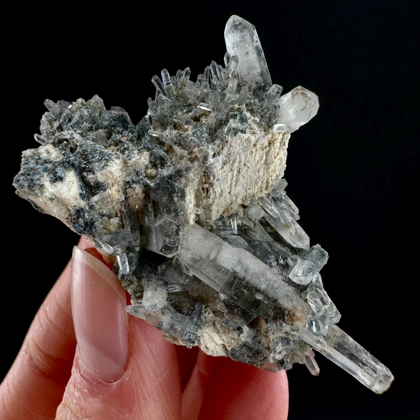 Lattice Quartz with Feldspar (Namibia) | gitter quartz, smoky quartz crystal