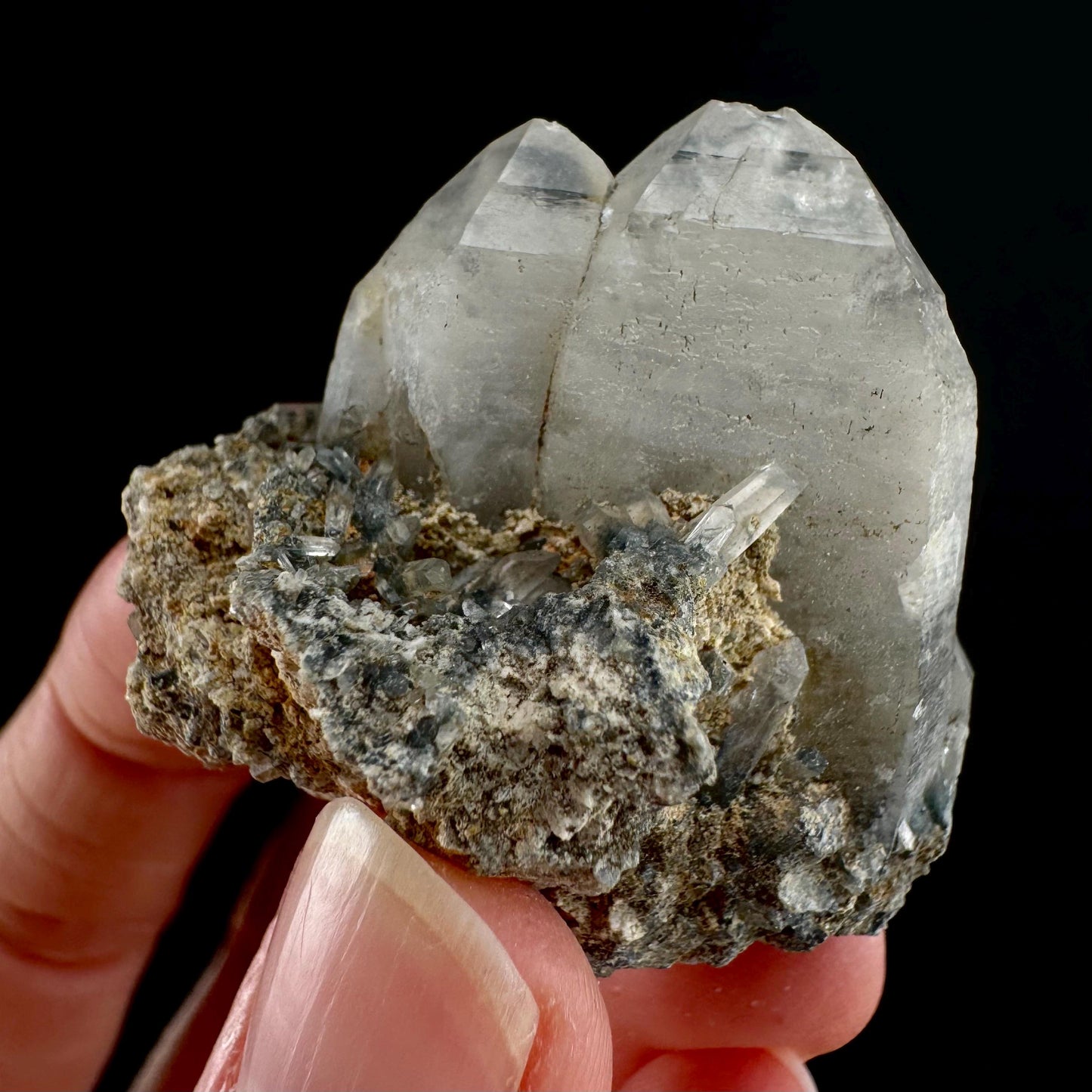 Lattice Quartz with Feldspar (Namibia) | gitter quartz, smoky quartz crystal