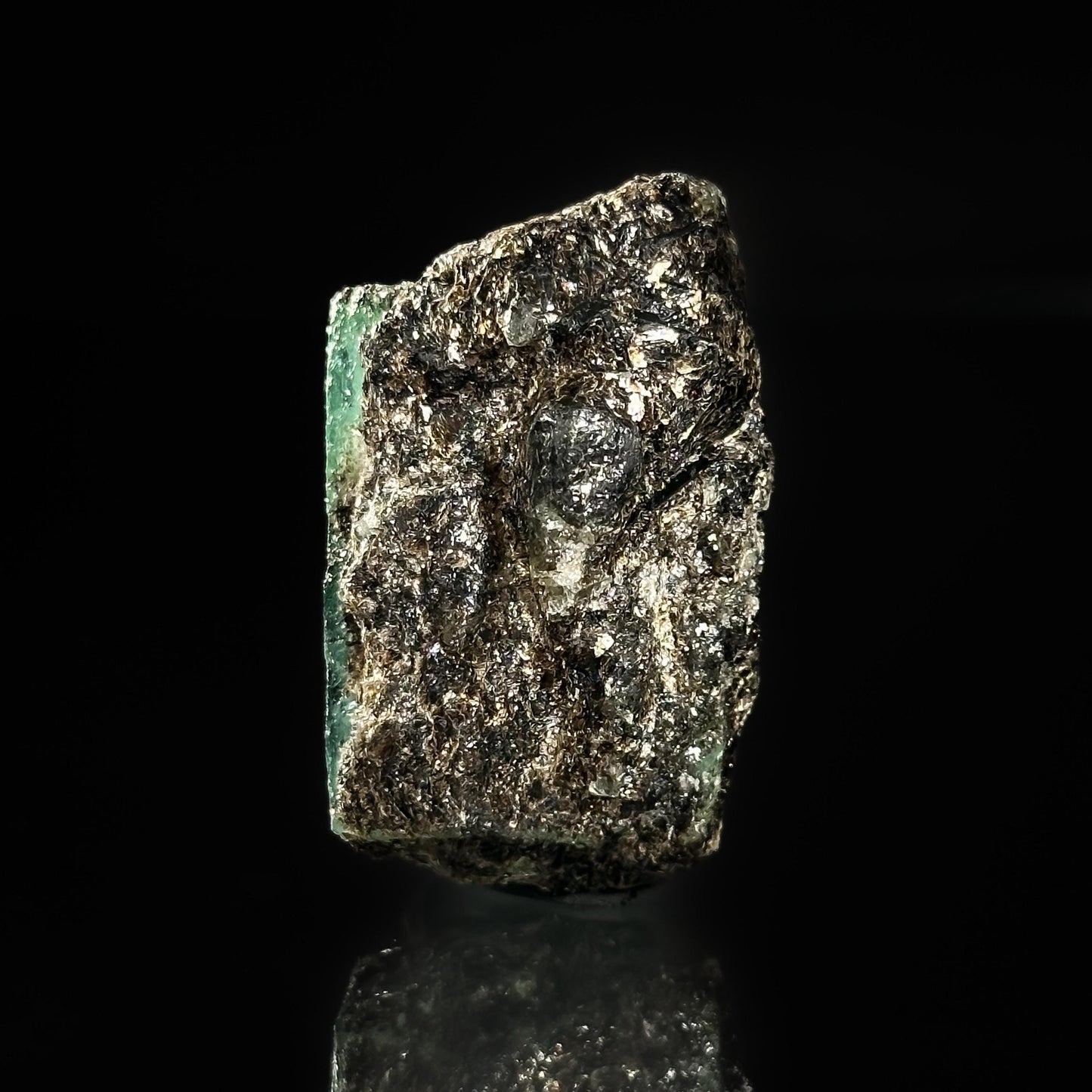 Beryl var. Emerald w/ Mica (Pakistan) | natural emerald crystal, mineral specimen