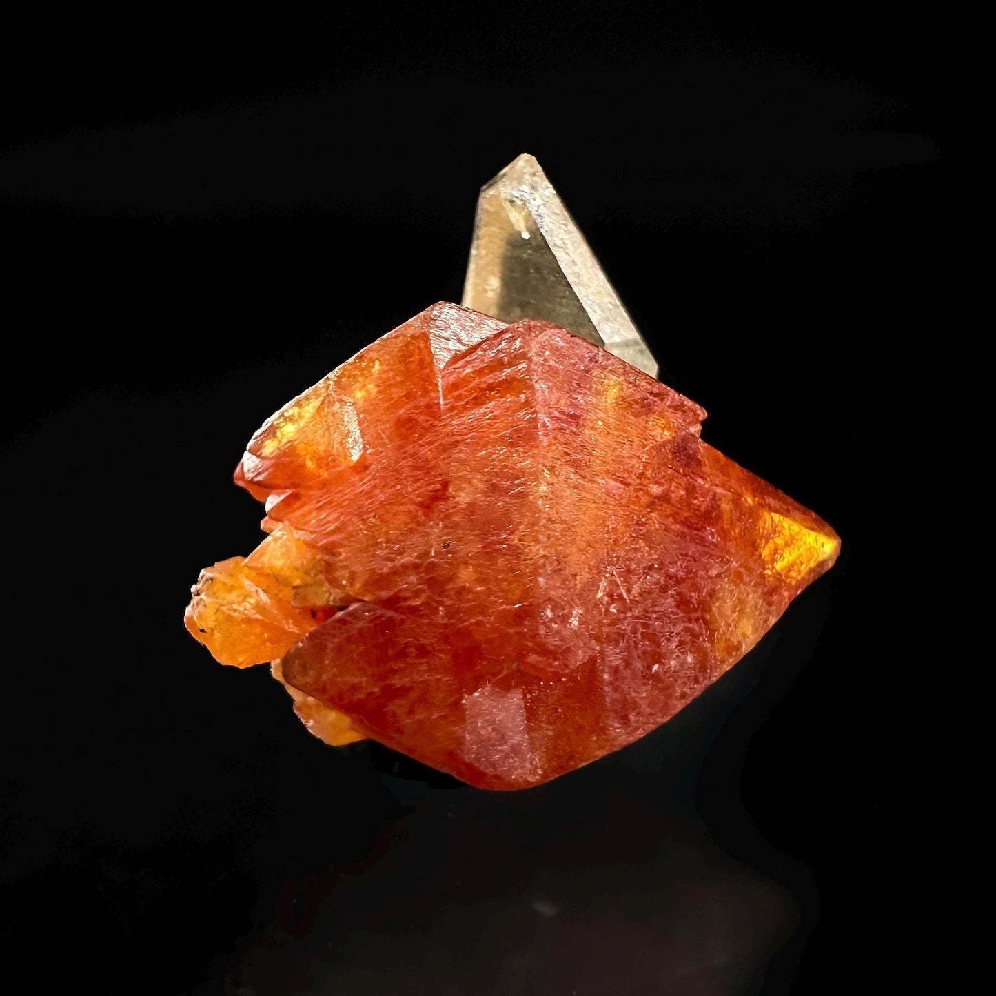 Scheelite w/ Quartz (Pakistan) | natural orange scheelite crystal, mineral specimen, rare crystals