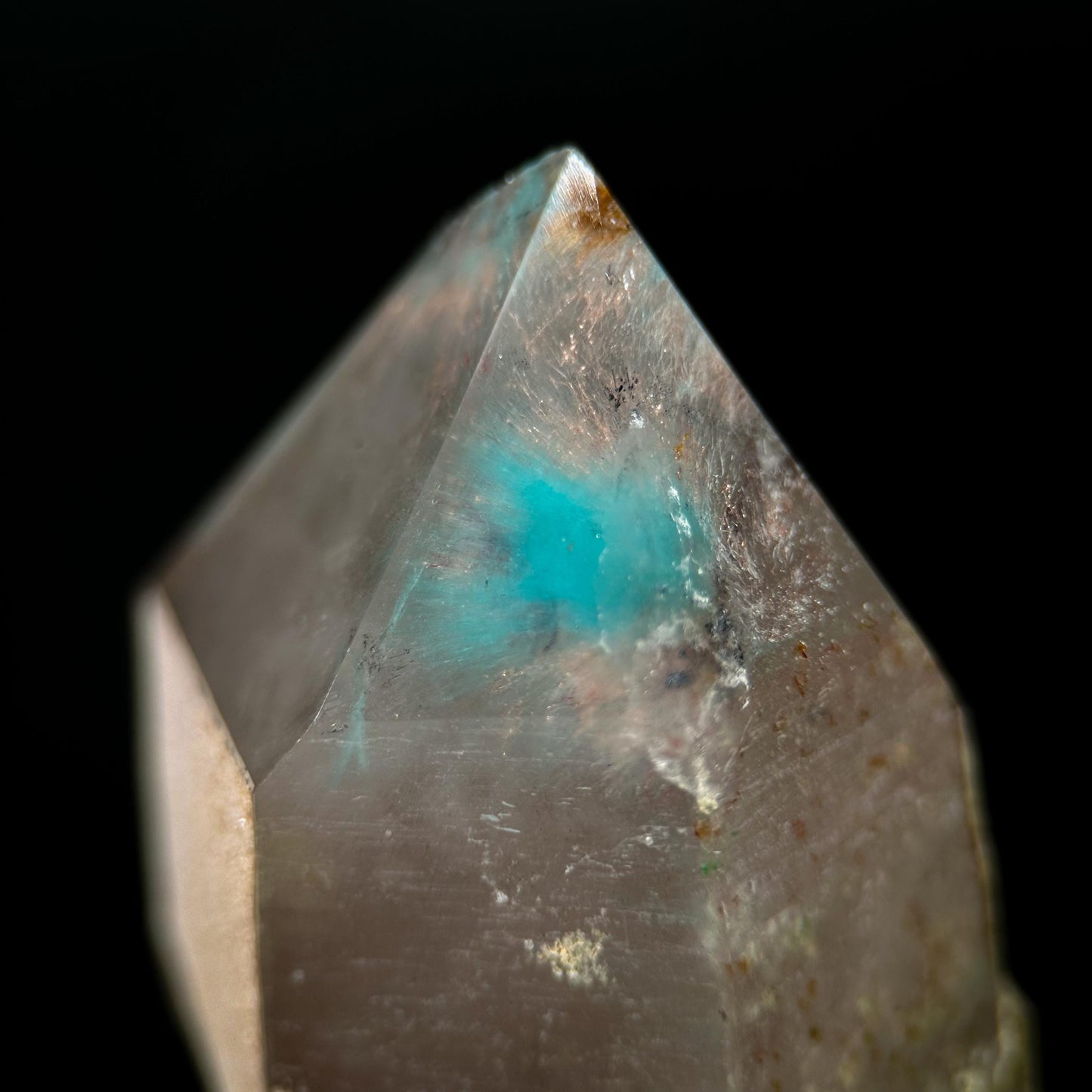 Ajoite & Copper Included Quartz (South Africa) | ajoite quartz crystal, rare minerals