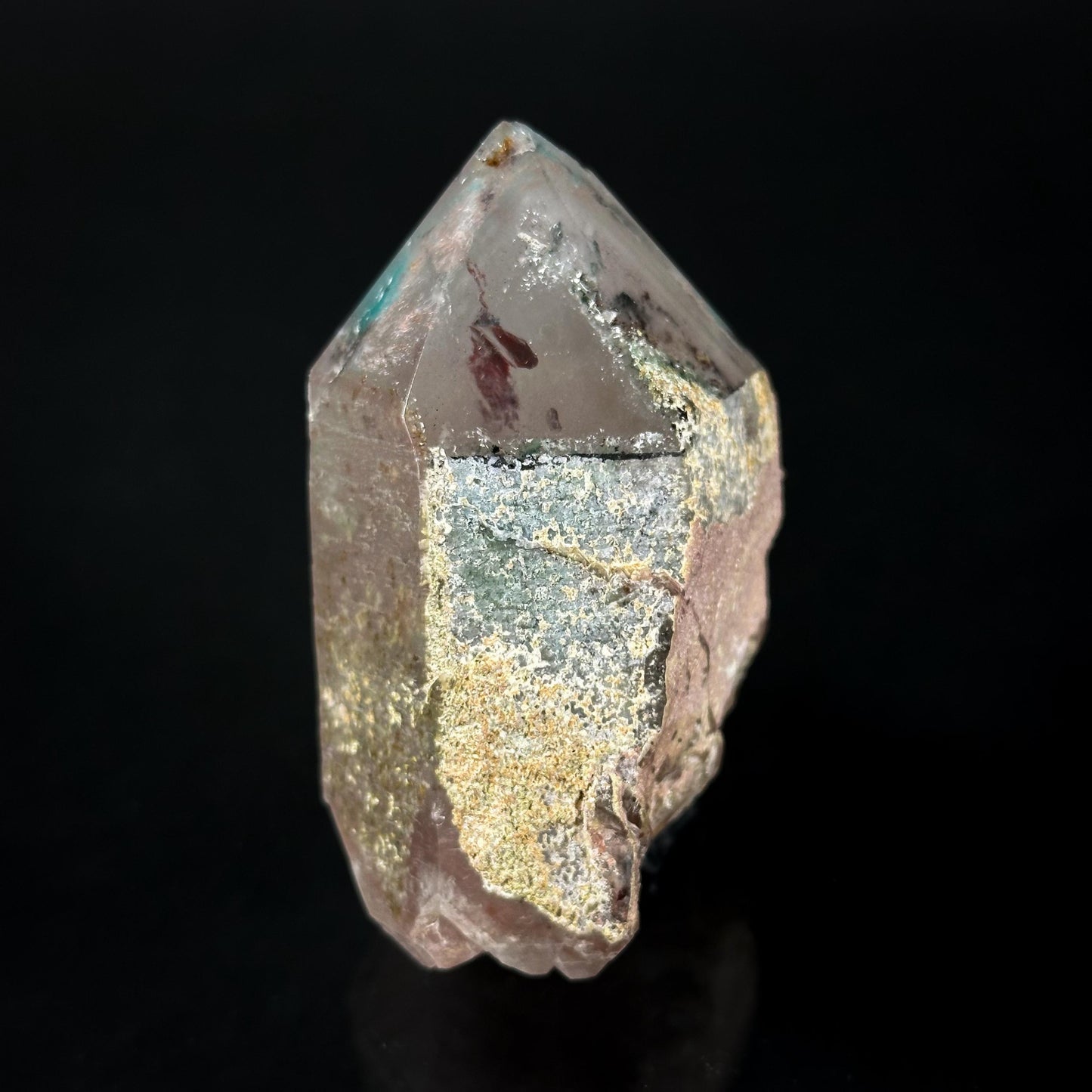 Ajoite & Copper Included Quartz (South Africa) | ajoite quartz crystal, rare minerals