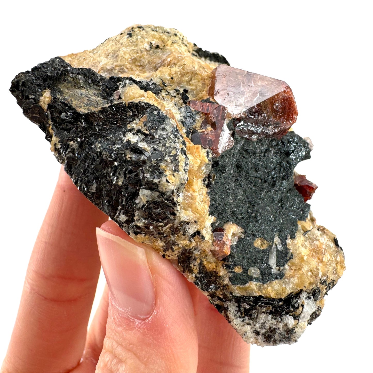 Red Zircon on Matrix (Pakistan) | natural red zircon, raw zircon, zircon crystal, mineral specimen