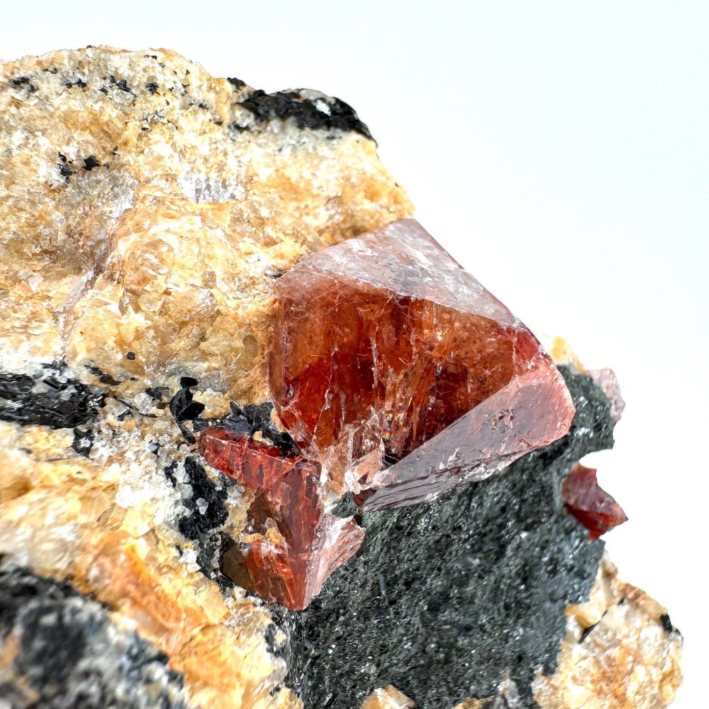 Red Zircon on Matrix (Pakistan) | natural red zircon, raw zircon, zircon crystal, mineral specimen