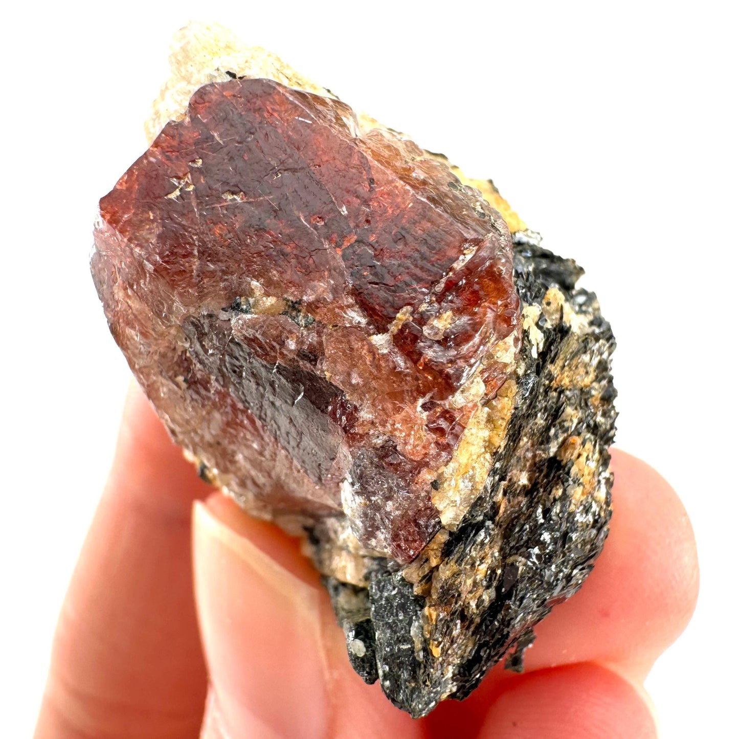 Red Zircon on Matrix (Pakistan) | natural red zircon, raw zircon, zircon crystal, mineral specimen