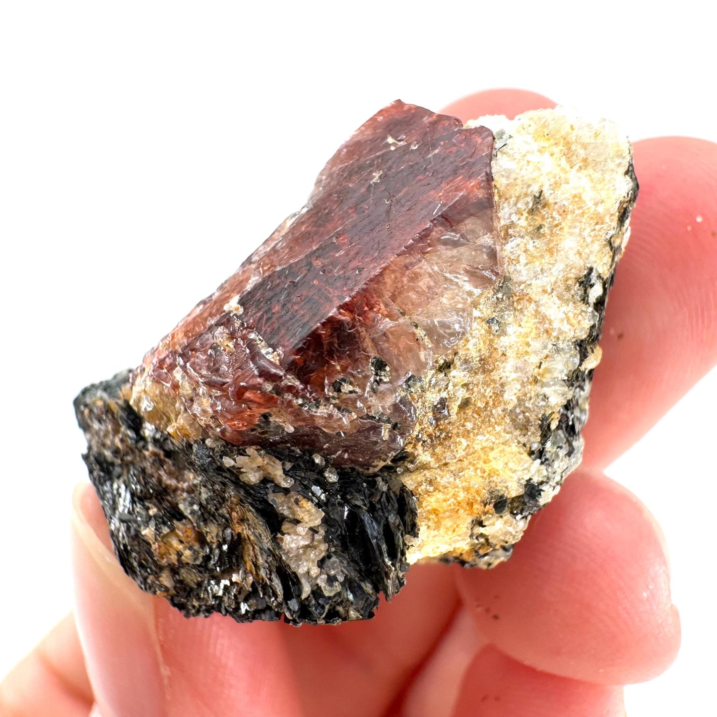 Red Zircon on Matrix (Pakistan) | natural red zircon, raw zircon, zircon crystal, mineral specimen