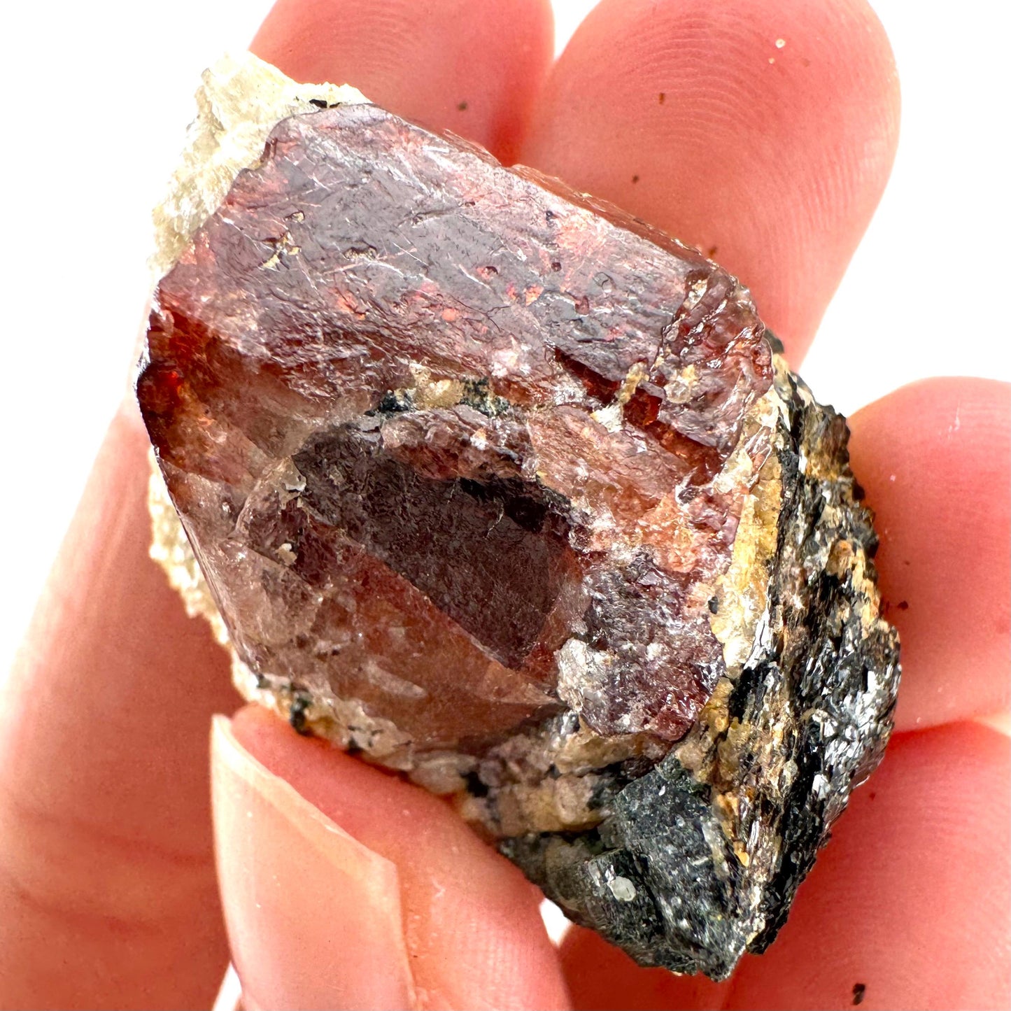 Red Zircon on Matrix (Pakistan) | natural red zircon, raw zircon, zircon crystal, mineral specimen
