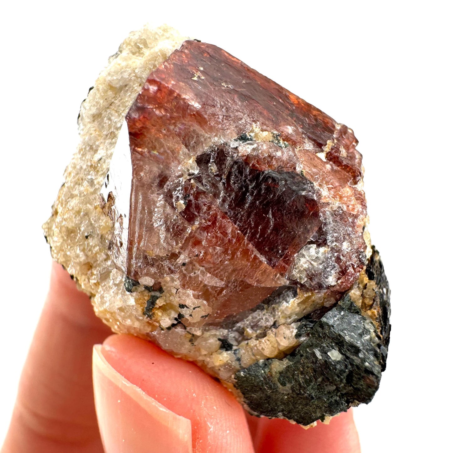 Red Zircon on Matrix (Pakistan) | natural red zircon, raw zircon, zircon crystal, mineral specimen