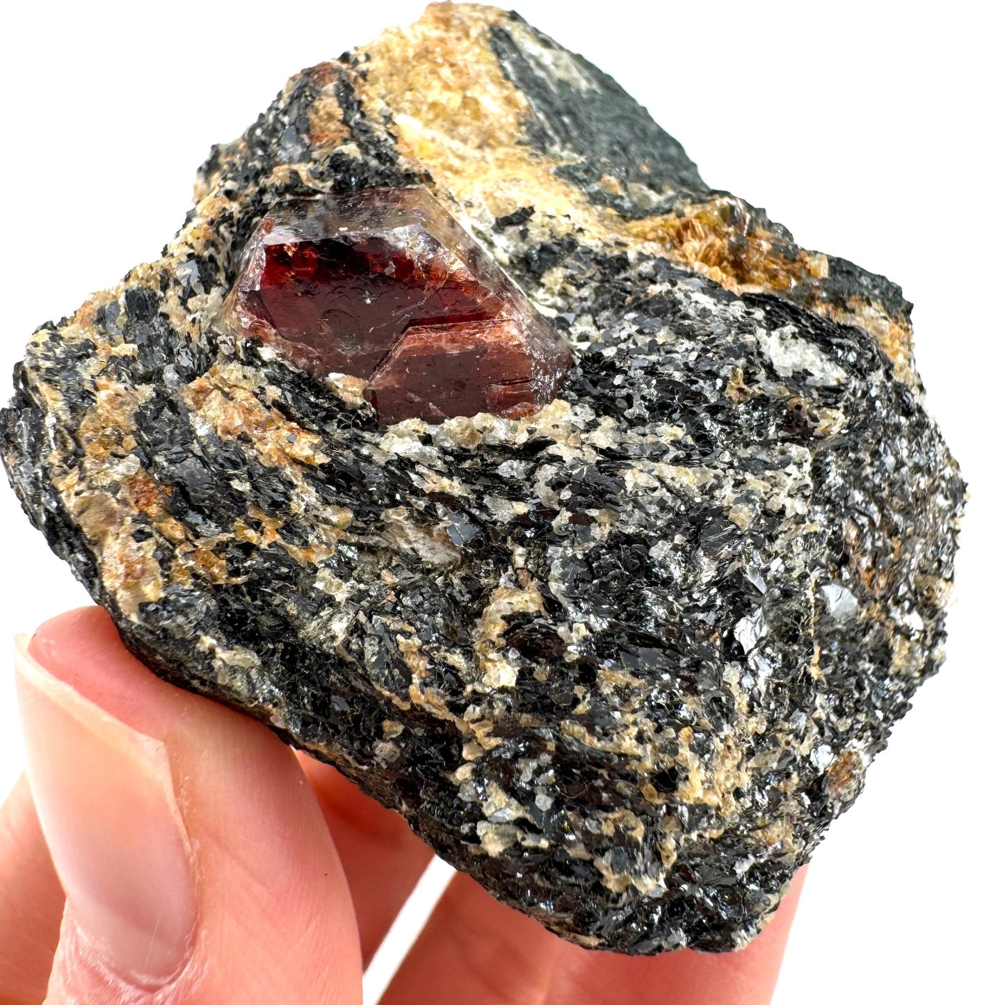 Red Zircon on Matrix (Pakistan) | natural red zircon, raw zircon, zircon crystal, mineral specimen