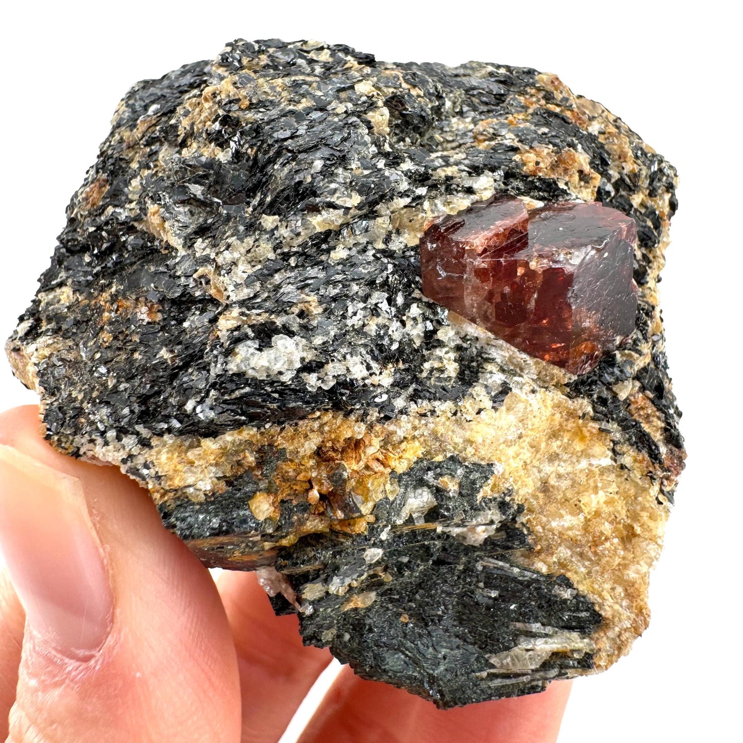 Red Zircon on Matrix (Pakistan) | natural red zircon, raw zircon, zircon crystal, mineral specimen