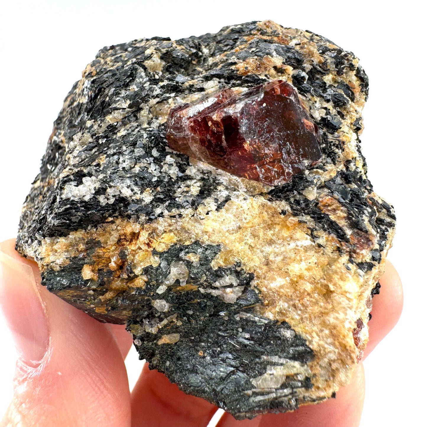 Red Zircon on Matrix (Pakistan) | natural red zircon, raw zircon, zircon crystal, mineral specimen