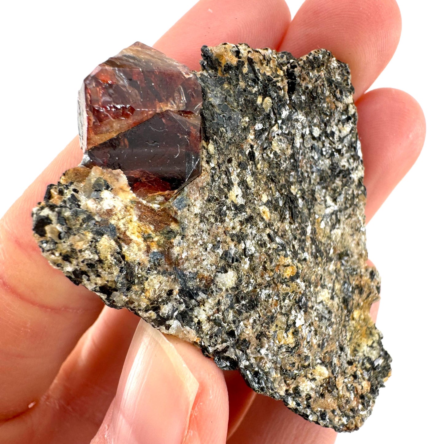 Red Zircon on Matrix (Pakistan) | natural red zircon, raw zircon, zircon crystal, mineral specimen