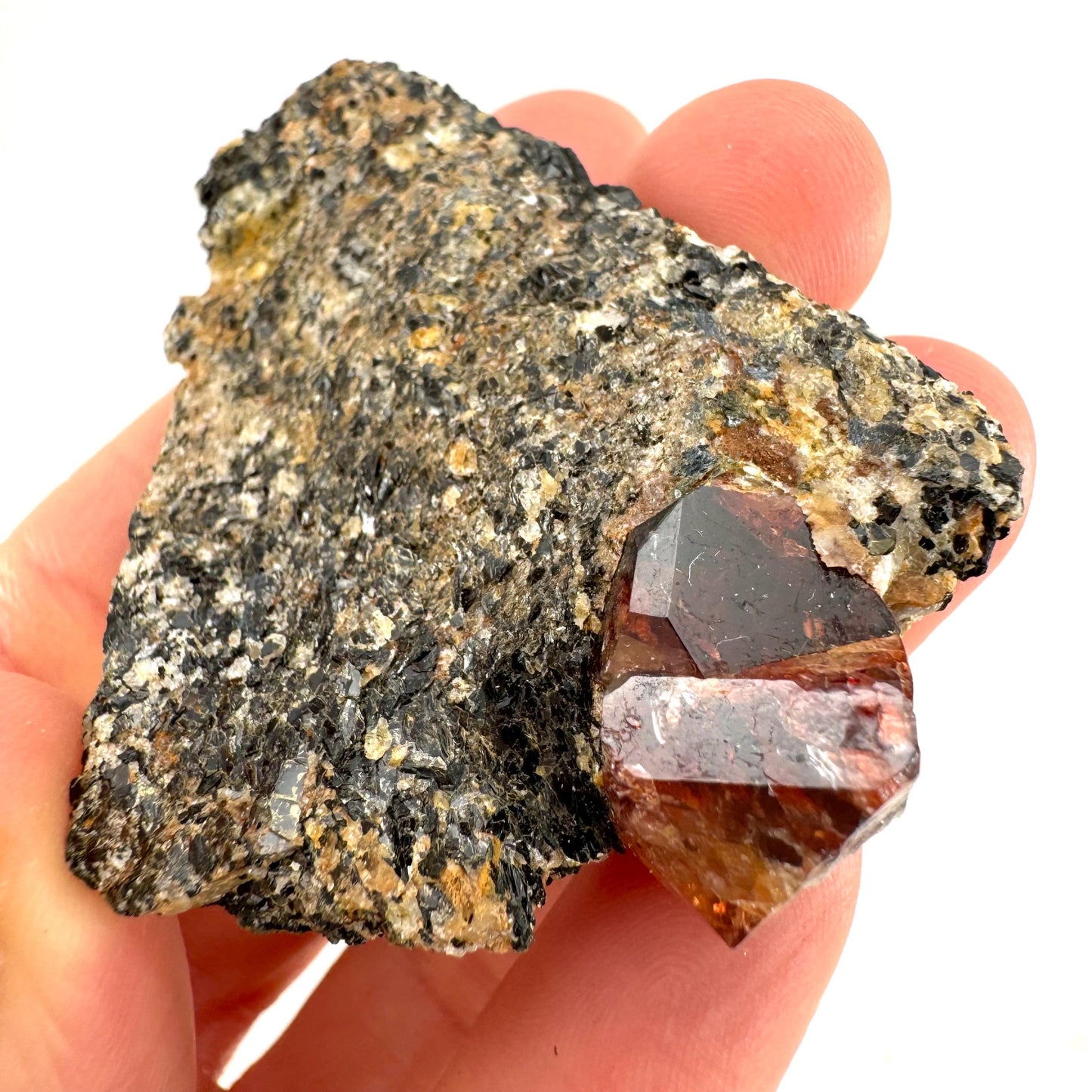 Red Zircon on Matrix (Pakistan) | natural red zircon, raw zircon, zircon crystal, mineral specimen