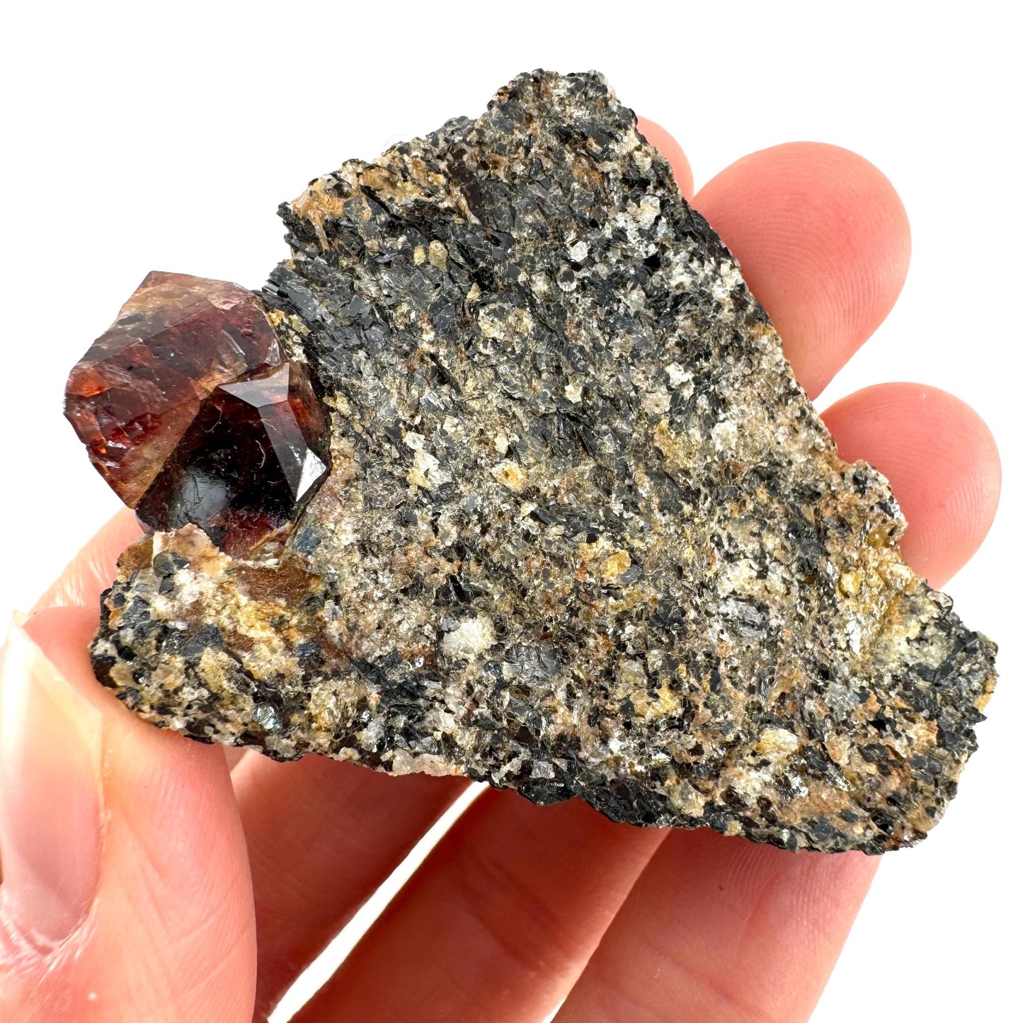 Red Zircon on Matrix (Pakistan) | natural red zircon, raw zircon, zircon crystal, mineral specimen
