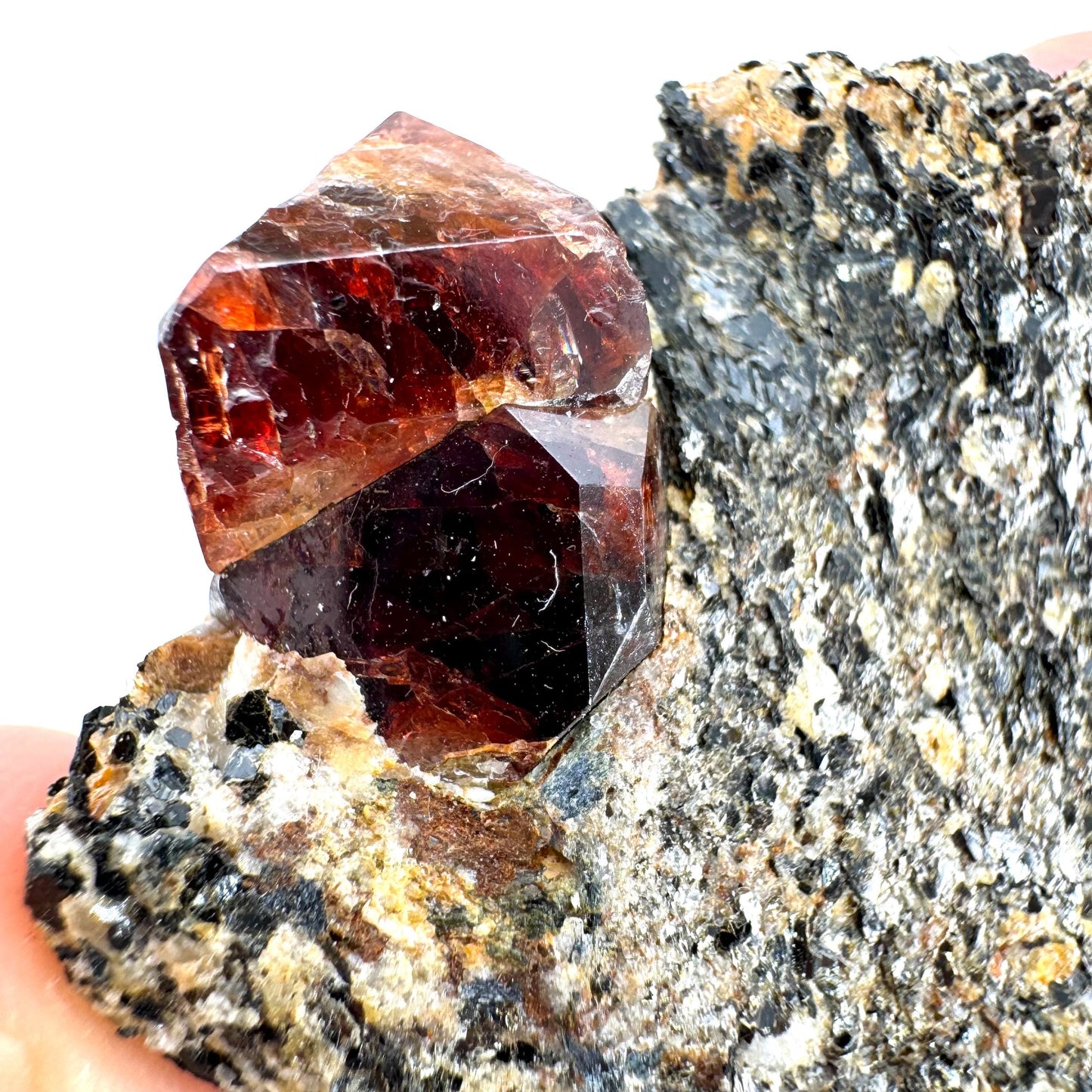 Red Zircon on Matrix (Pakistan) | natural red zircon, raw zircon, zircon crystal, mineral specimen