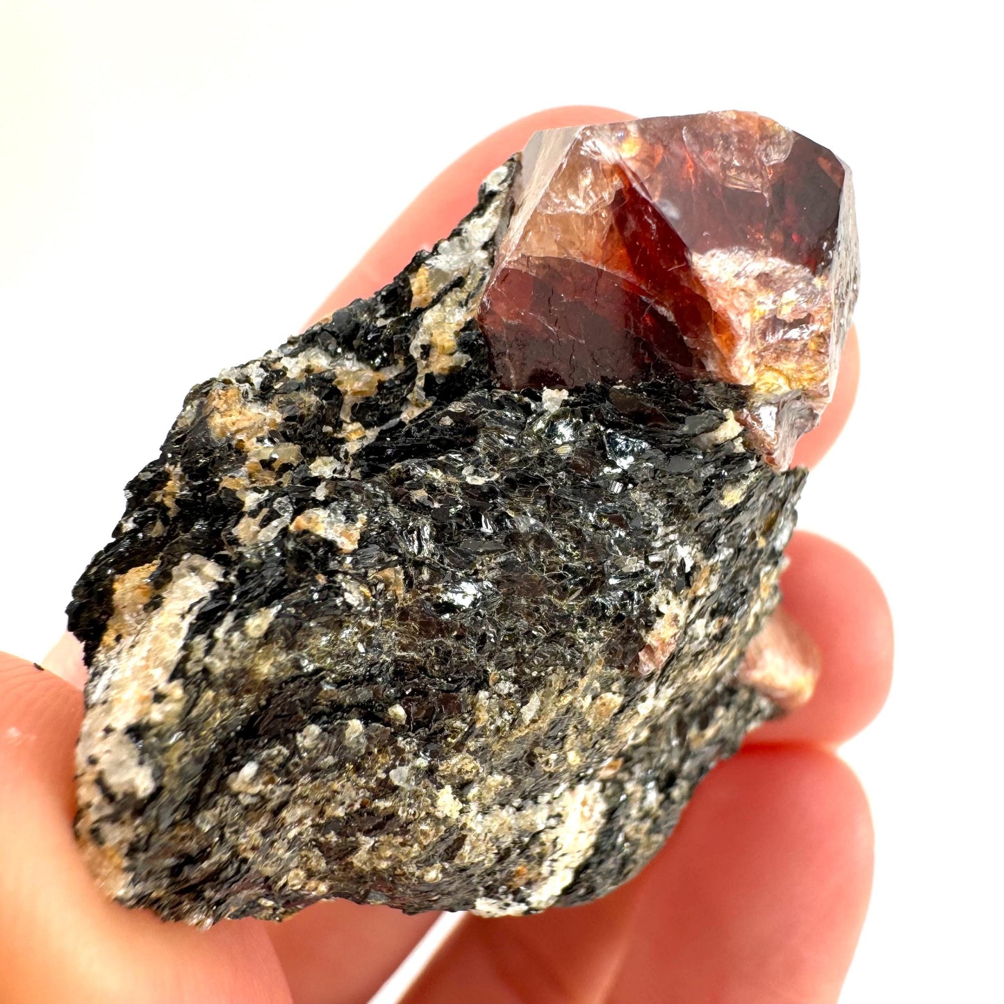 Red Zircon on Matrix (Pakistan) | natural red zircon, raw zircon, zircon crystal, mineral specimen