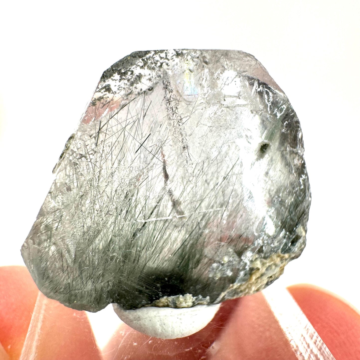 Fluorapatite with Actinolite Inclusions (Pakistan) | terminated apatite crystal, mineral specimen, rare crystals