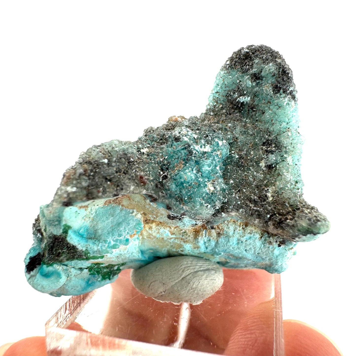 Chrysocolla Pseudomorph after Azurite (DR Congo) | blue chrysocolla crystal, mineral specimen
