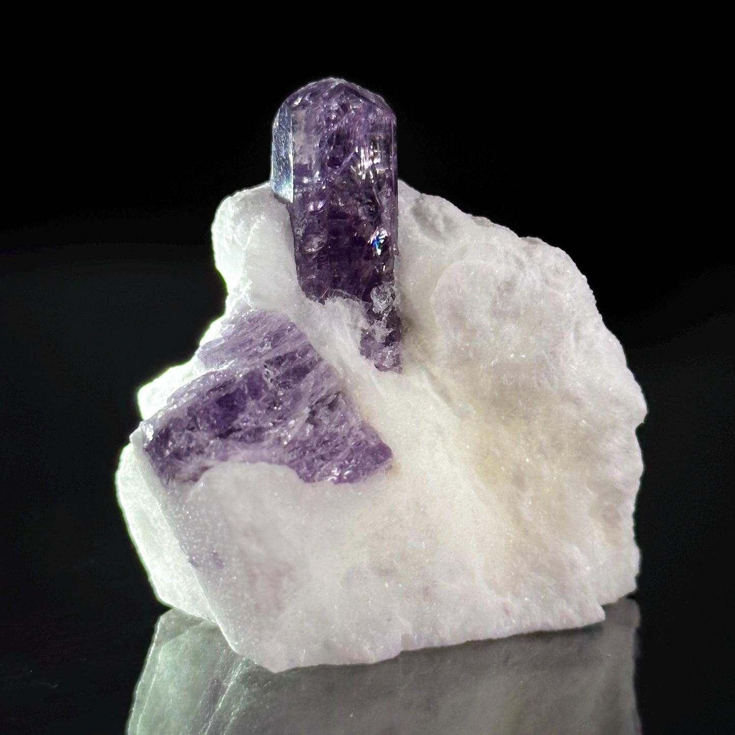 Scapolite var. Marialite on Feldspar Matrix (Afghanistan) | purple scapolite crystal, rare mineral specimen