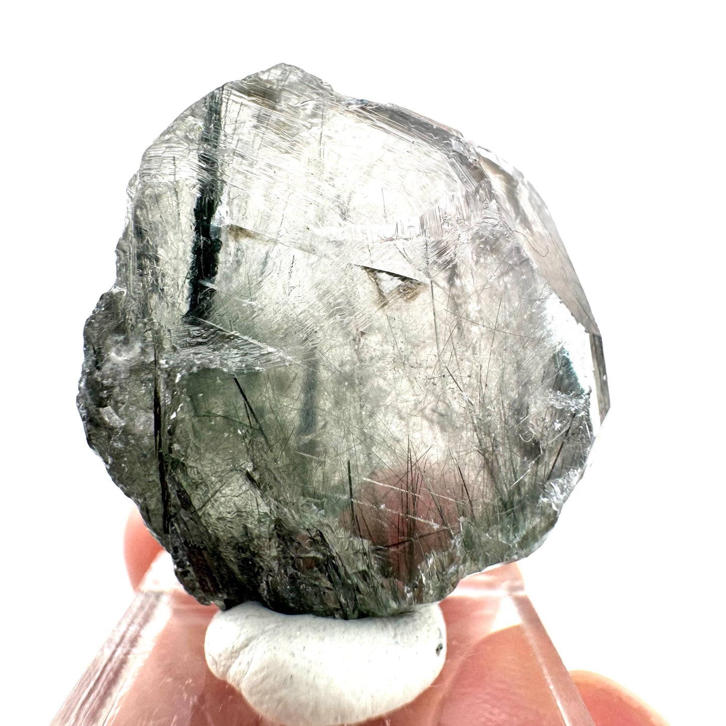 Fluorapatite with Actinolite Inclusions (Pakistan) | terminated apatite crystal, mineral specimen, rare crystals
