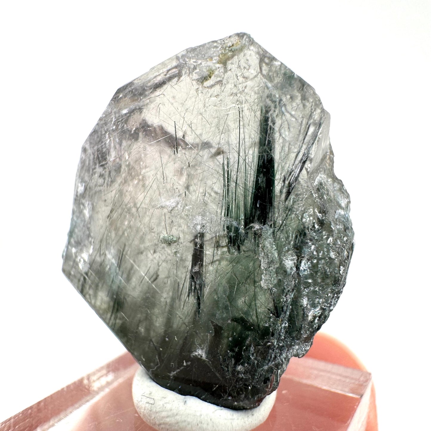 Fluorapatite with Actinolite Inclusions (Pakistan) | terminated apatite crystal, mineral specimen, rare crystals